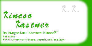 kincso kastner business card